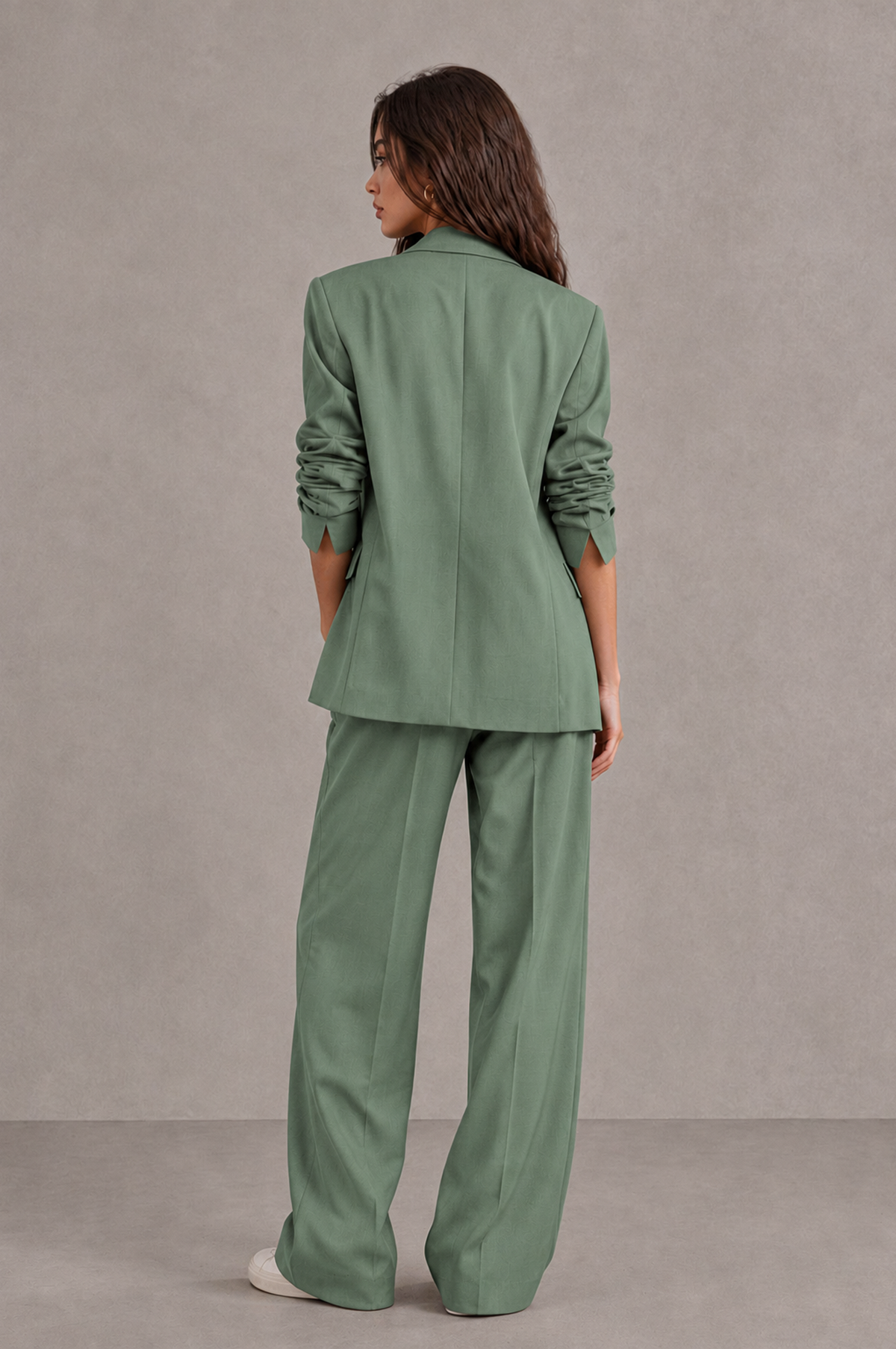 BOLODOO Eucalyptus Brown Blazer & Wide-Leg Pants Suit for Women - Eucalyptus - Eucalyptus_02