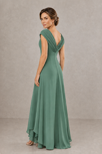 BOLODOO Eucalyptus V-Neck High-Low Mother of the Bride Dress - Eucalyptus - Eucalyptus_02