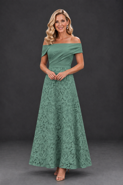 BOLODOO Eucalyptus Off-the-Shoulder Floral A-Line Mother of the Bride Dress - Eucalyptus - Eucalyptus_1