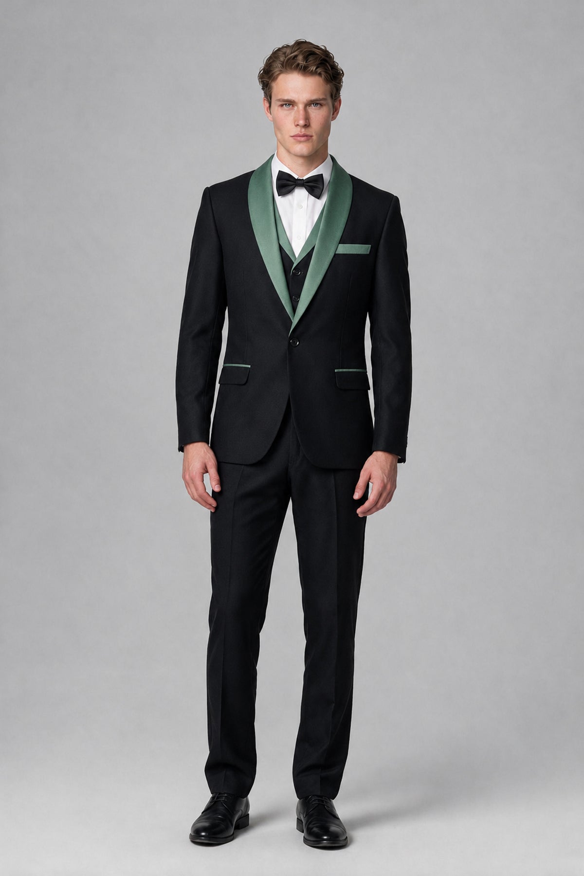 Bolodoo Men's Eucalyptus 3-Piece Shawl Lapel Tuxedo Suit - Eucalyptus - Eucalyptus_2