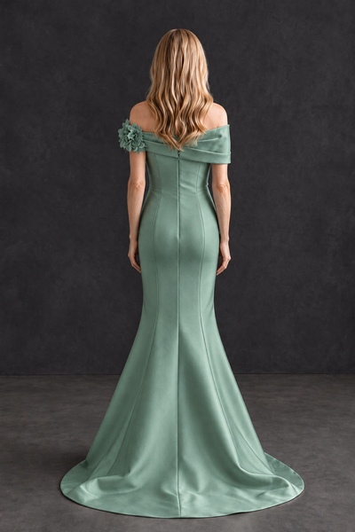 BOLODOO Eucalyptus Off-Shoulder Floral Mermaid Mother of the Bride Dress - Eucalyptus - Eucalyptus_2