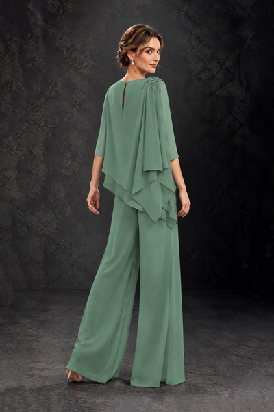 BOLODOO Eucalyptus Layered Wide-Leg Mother of the Bride Pant Suit - Eucalyptus - Eucalyptus_2