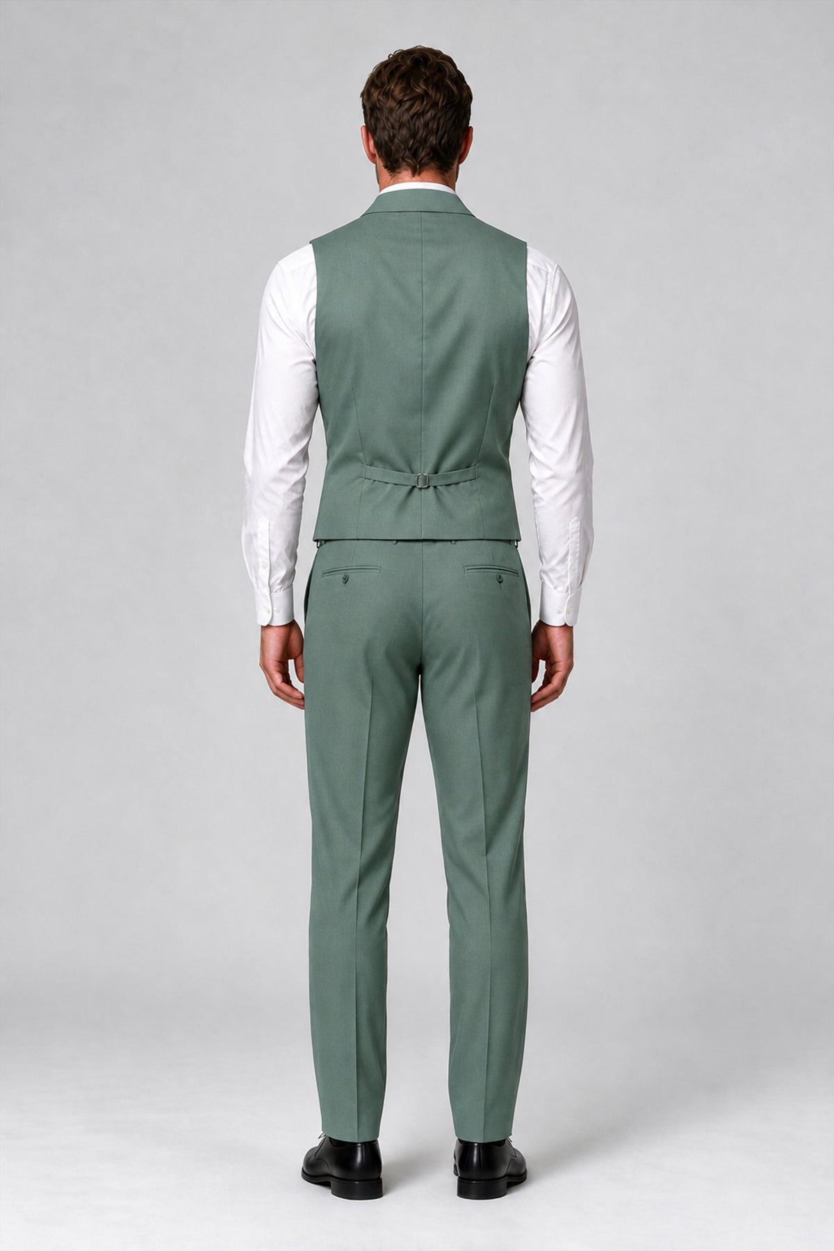 Bolodoo Men's Eucalyptus Double-Breasted Vest and Pants 2-Piece Suit - Eucalyptus - Eucalyptus_3