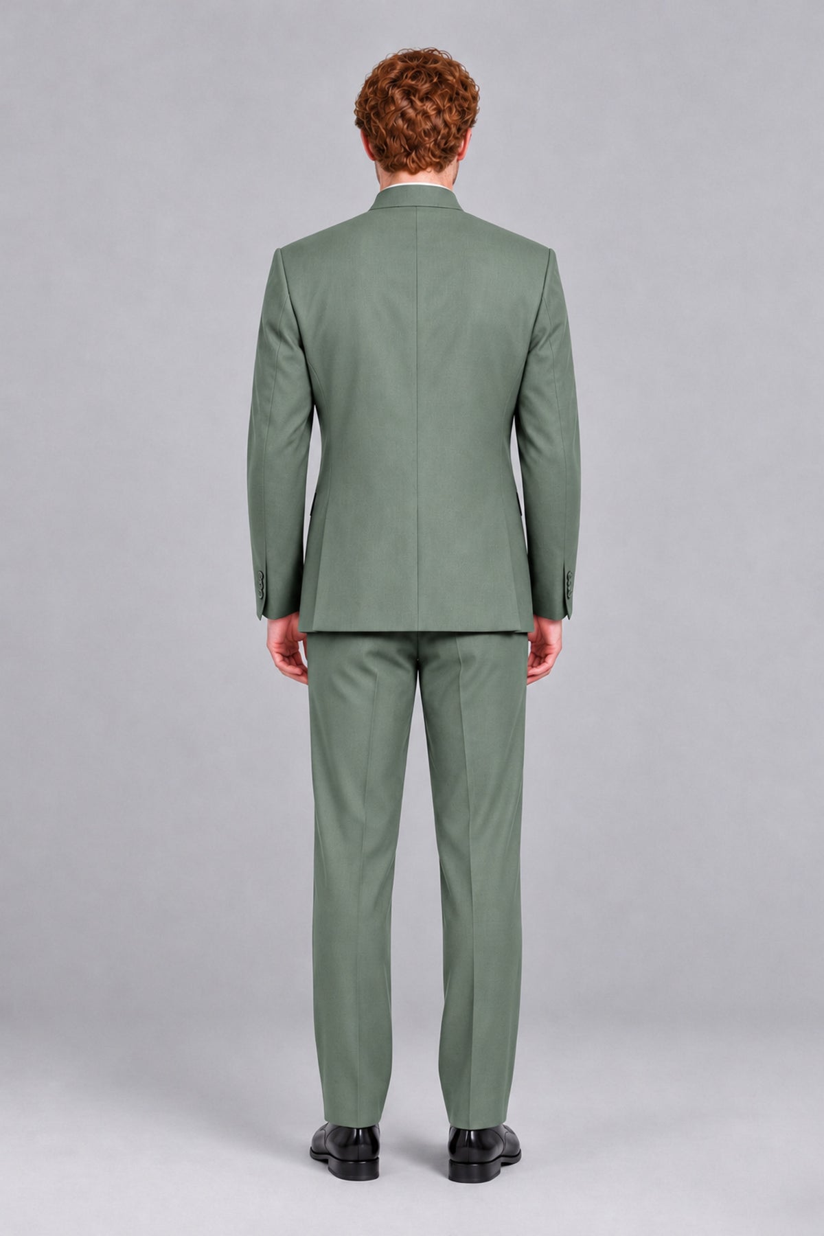 BOLODOO Men's Eucalyptus Mandarin Collar Two-Piece Suit - Eucalyptus - Eucalyptus_3