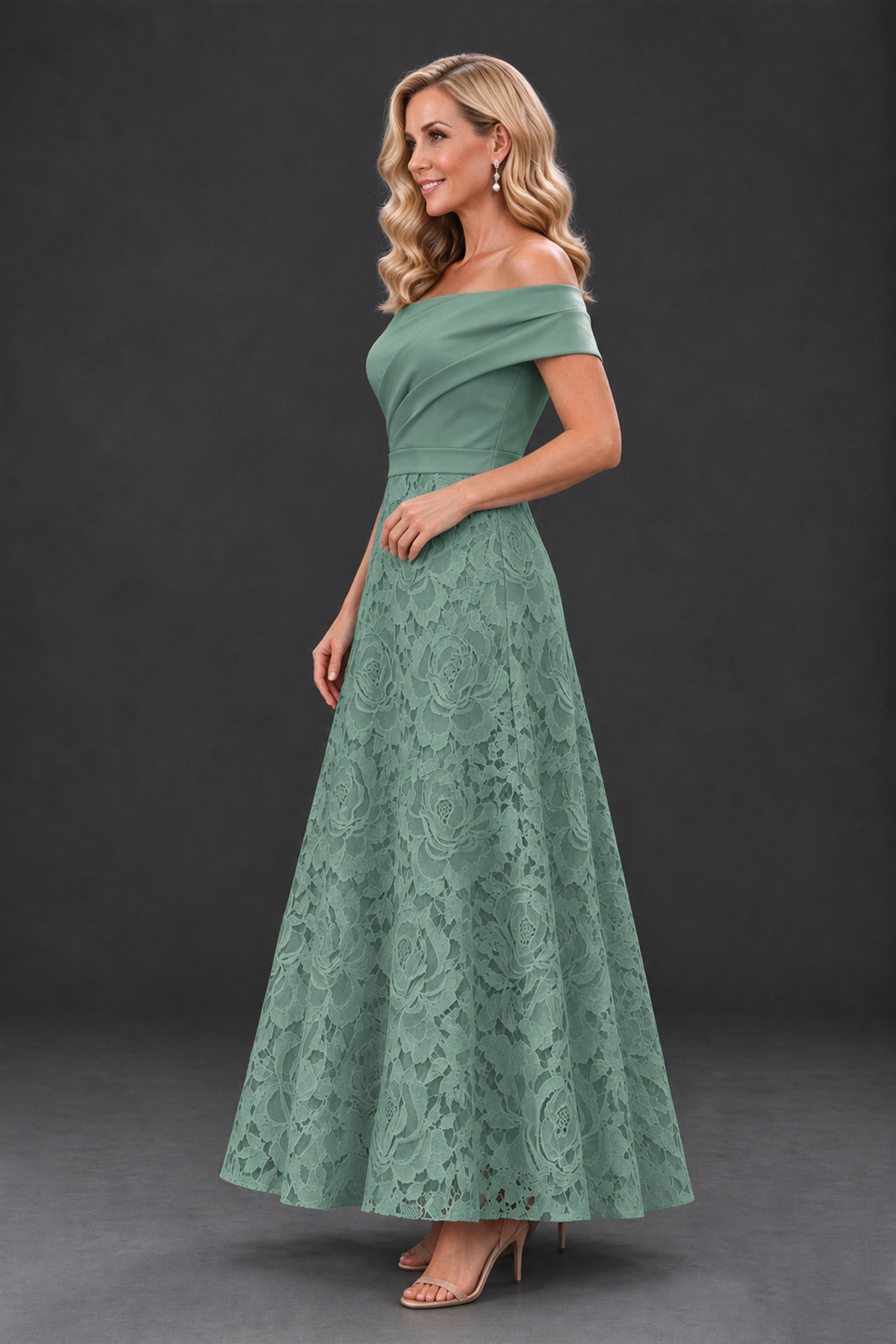 BOLODOO Eucalyptus Off-the-Shoulder Floral A-Line Mother of the Bride Dress - Eucalyptus - Eucalyptus_3