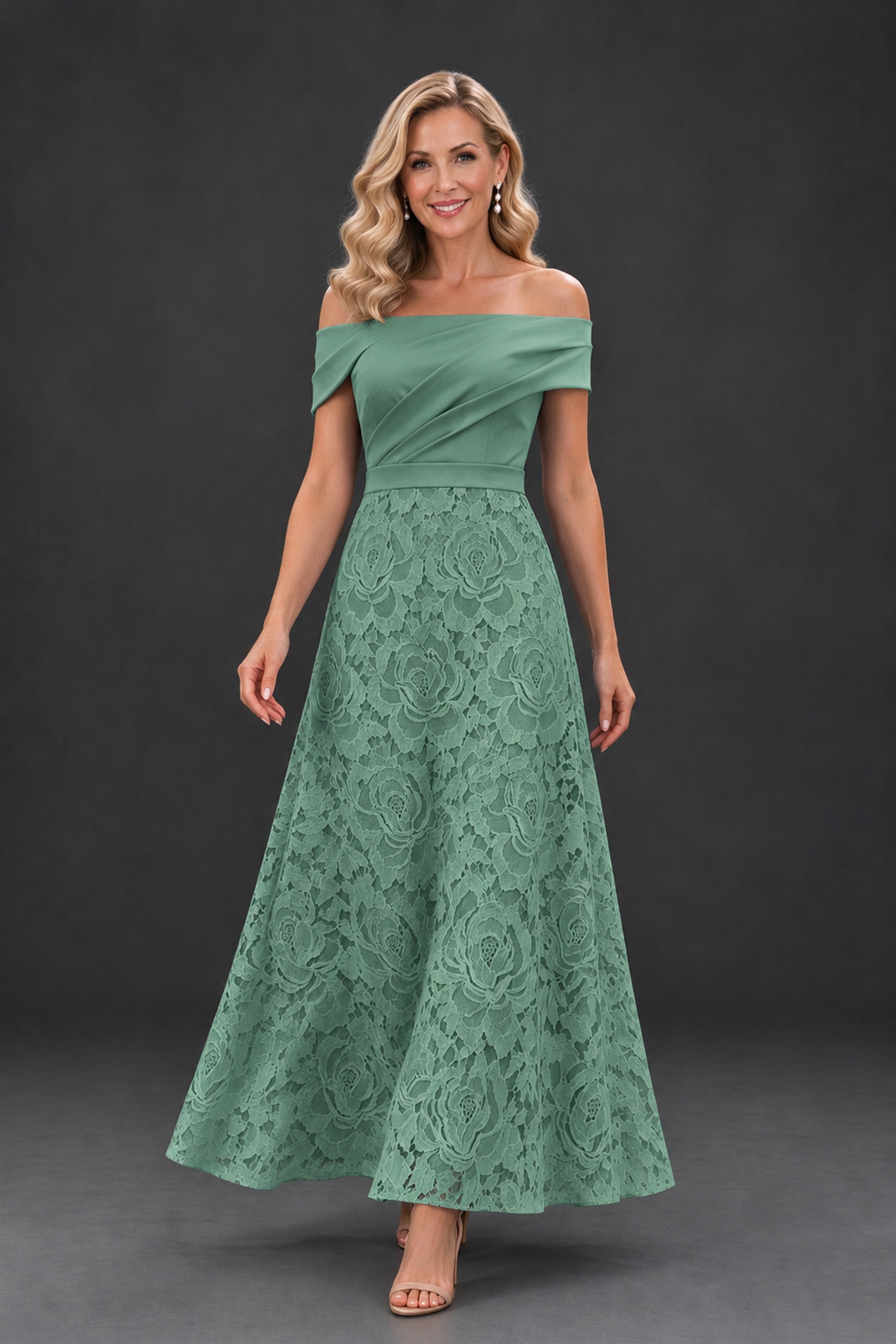 BOLODOO Eucalyptus Off-the-Shoulder Floral A-Line Mother of the Bride Dress - Eucalyptus - Eucalyptus_4