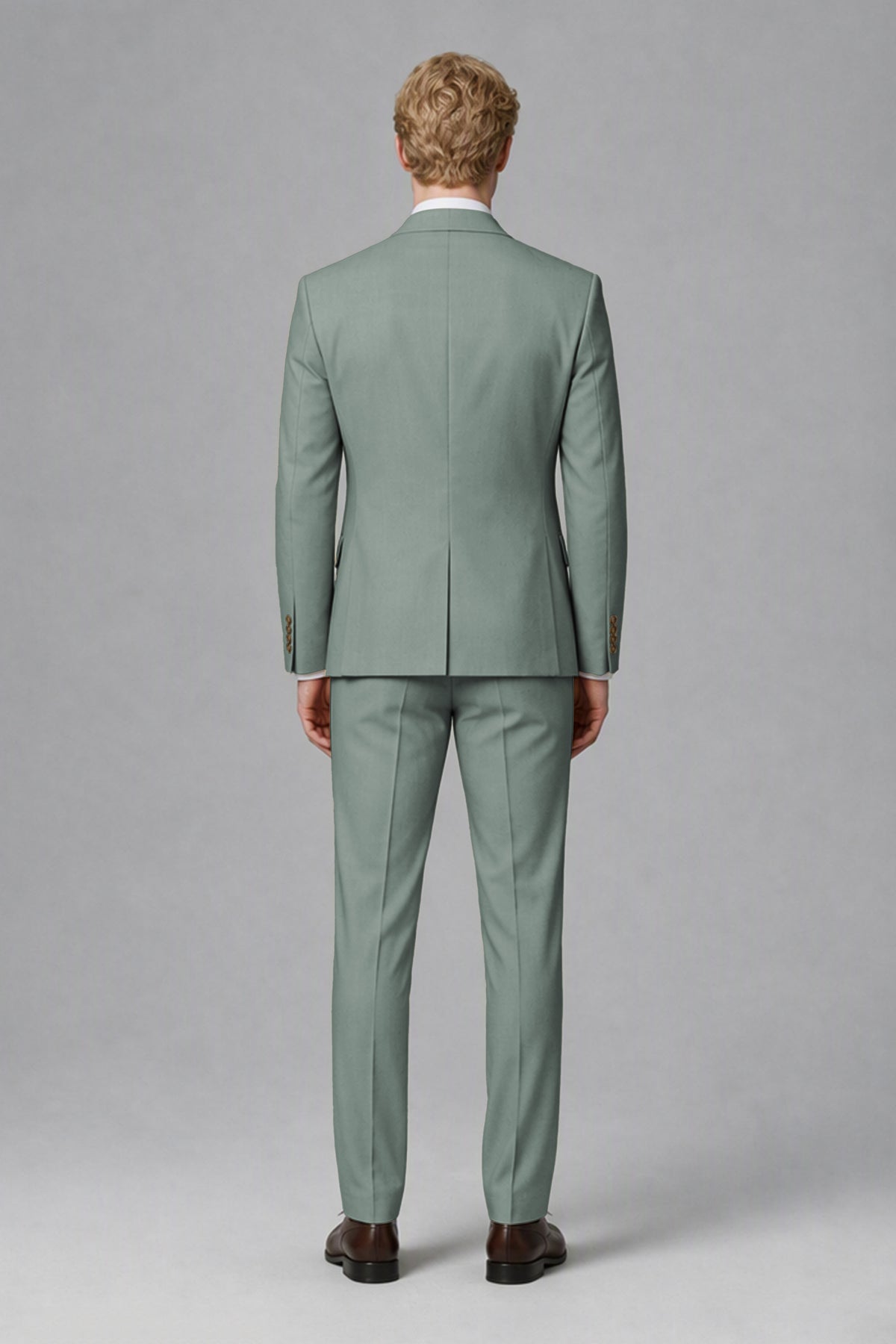 BOLODOO Men's Eucalyptus Two-Piece Wedding Suit – Jacket & Trousers - Eucalyptus