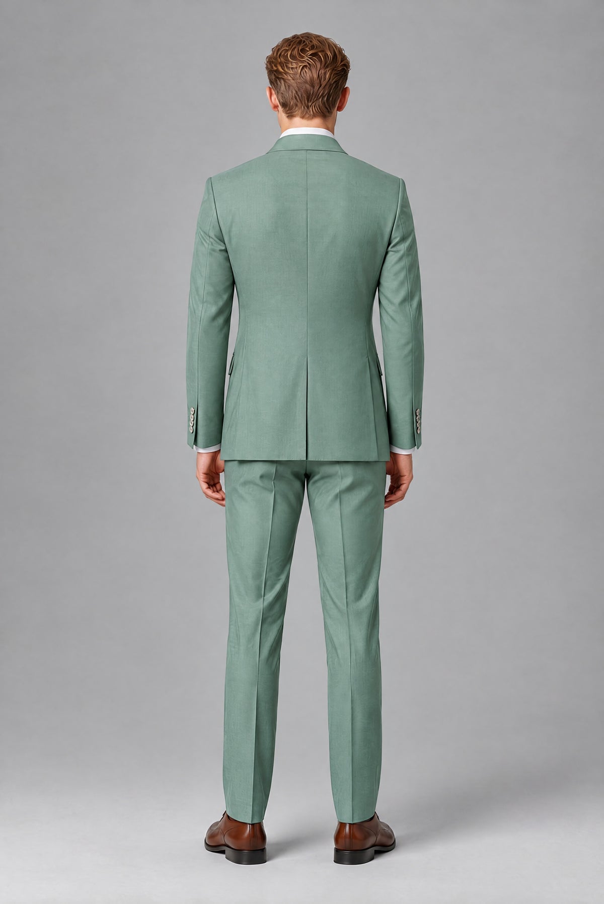 Bolodoo Men's Eucalyptus Double-Breasted 2-Piece Wedding Suit - Eucalyptus - Eucalyptus (3)