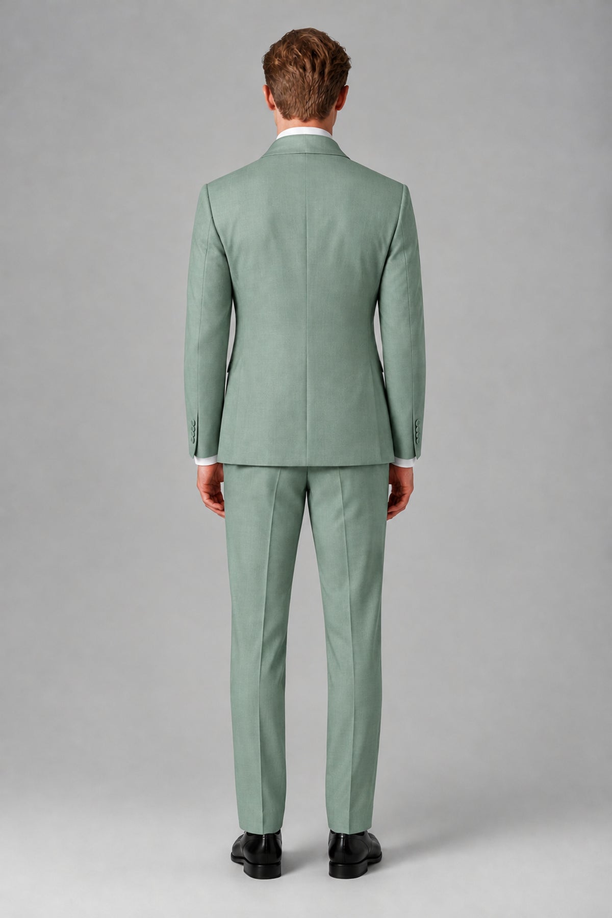 Bolodoo Men's Eucalyptus Shawl Lapel 2-Piece Tuxedo Suit – Jacket & Trousers - Eucalyptus - Eucalyptus (4)