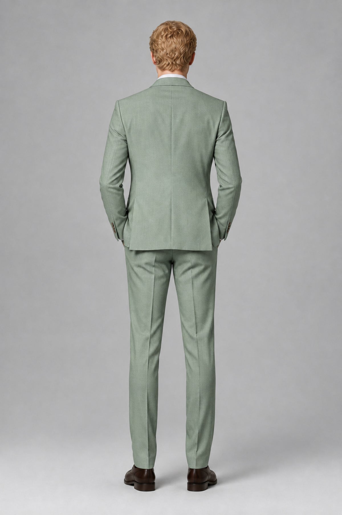 Bolodoo Men's Eucalyptus Two-Piece Suit with Notch-Lapel Jacket and Trousers - Eucalyptus - Eucalyptus (5)