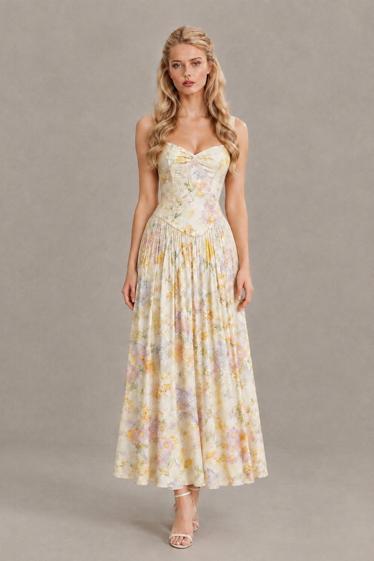 BOLODOO Floral C Floral Sweetheart Corset Maxi Dress - Floral C