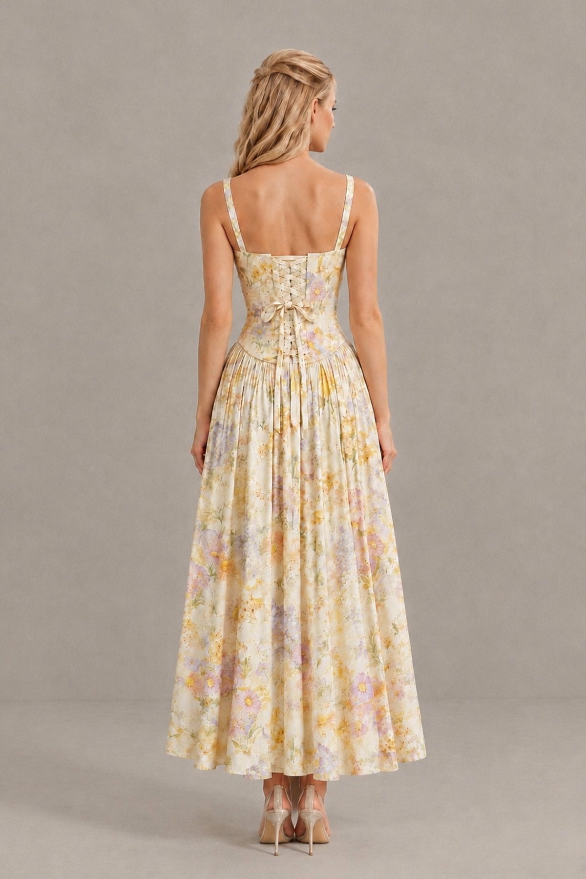 BOLODOO Floral C Floral Sweetheart Corset Maxi Dress - Floral C