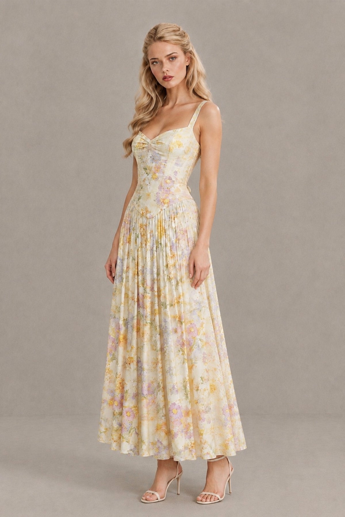BOLODOO Floral C Floral Sweetheart Corset Maxi Dress - Floral C