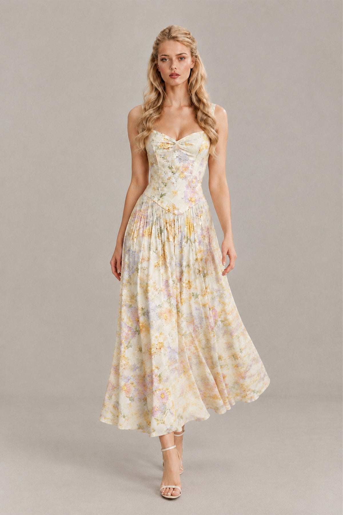 BOLODOO Floral C Floral Sweetheart Corset Maxi Dress - Floral C