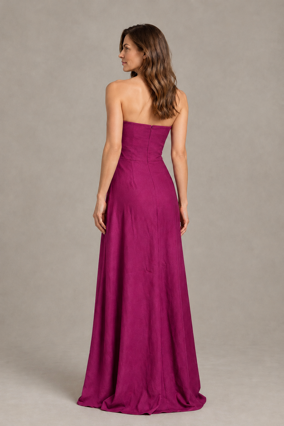 BOLODOO Fuchsia Strapless Floral Mother of the Bride Gown - Fuchsia - Fuchsia_02