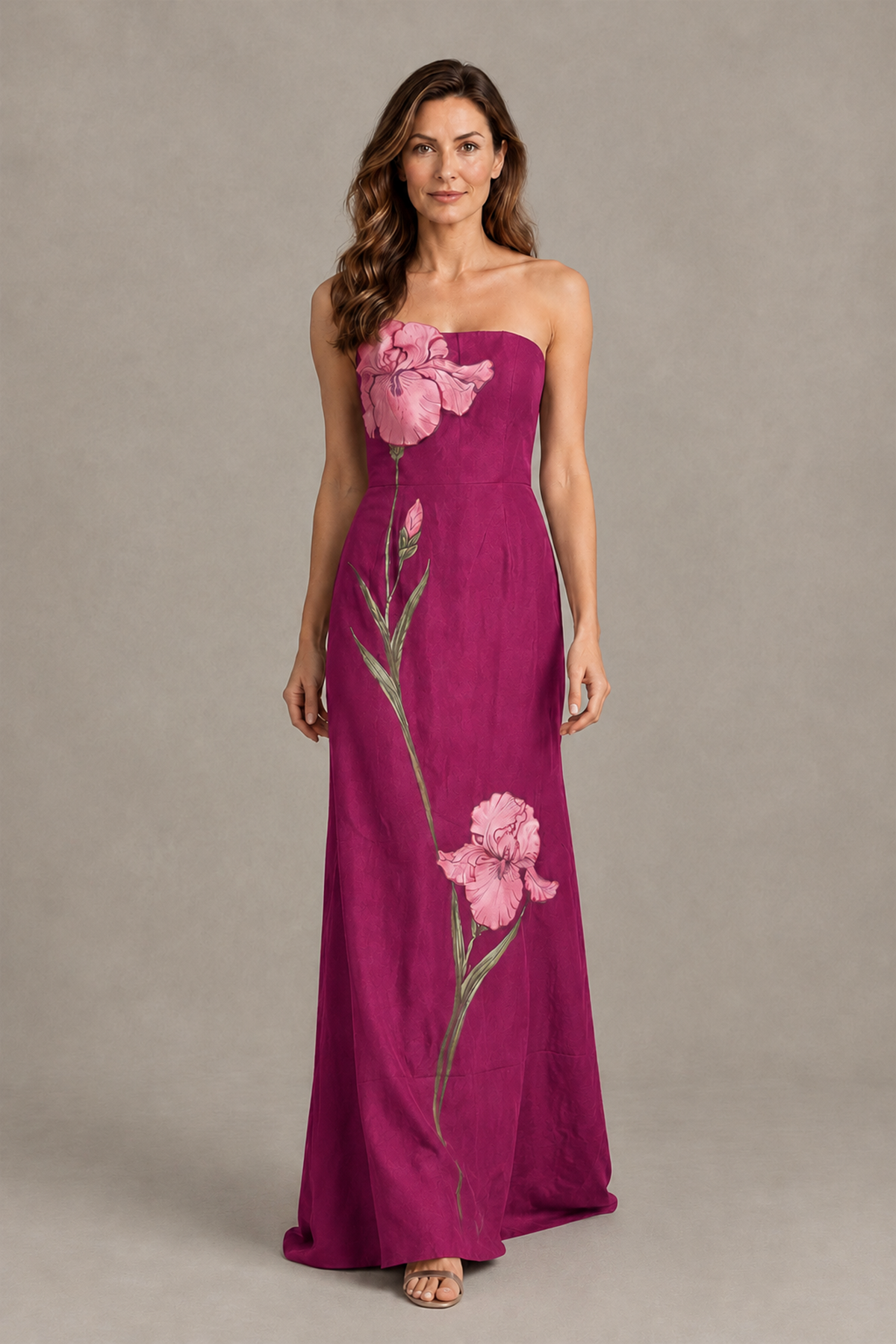 BOLODOO Fuchsia Strapless Floral Mother of the Bride Gown - Fuchsia - Fuchsia_04