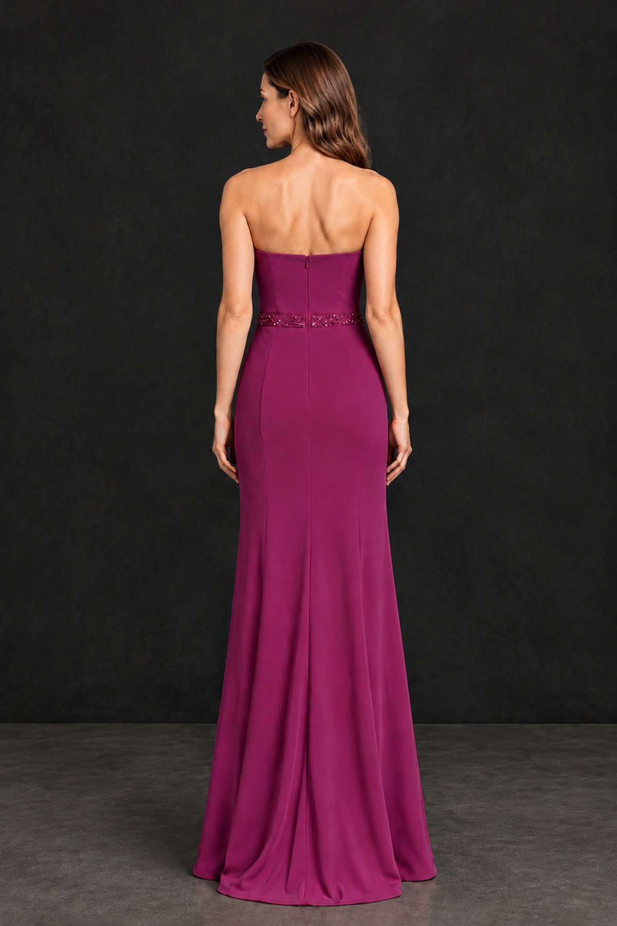 BOLODOO Fuchsia Strapless Mother of the Bride Dress with 3D Floral Appliques - Fuchsia - Fuchsia_2