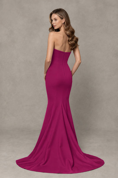 BOLODOO Fuchsia Strapless Mermaid Evening Dress with Ruffle Slit and Train - Fuchsia - Fuchsia_2