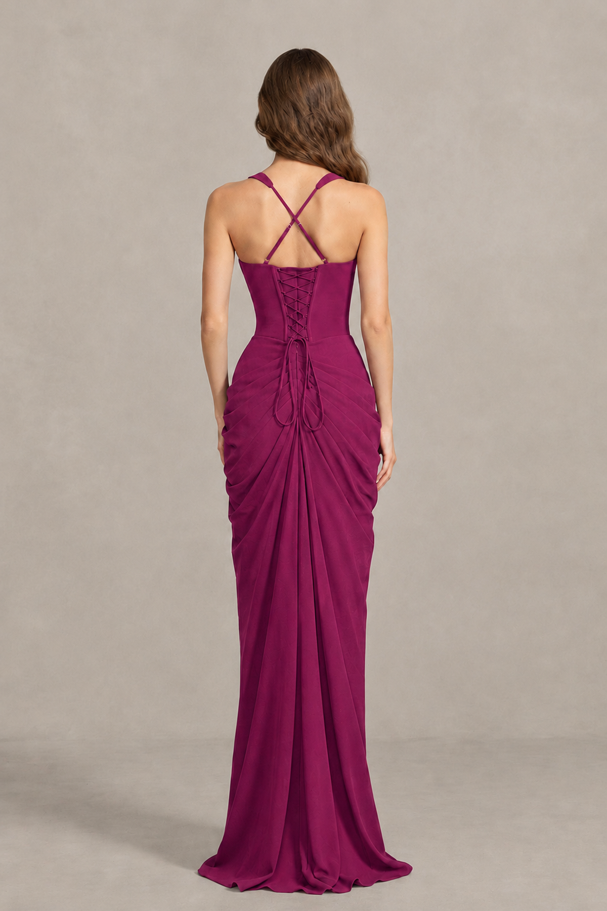 BOLODOO Fuchsia Sweetheart Maxi Dress with High Slit - Fuchsia - Fuchsia_2