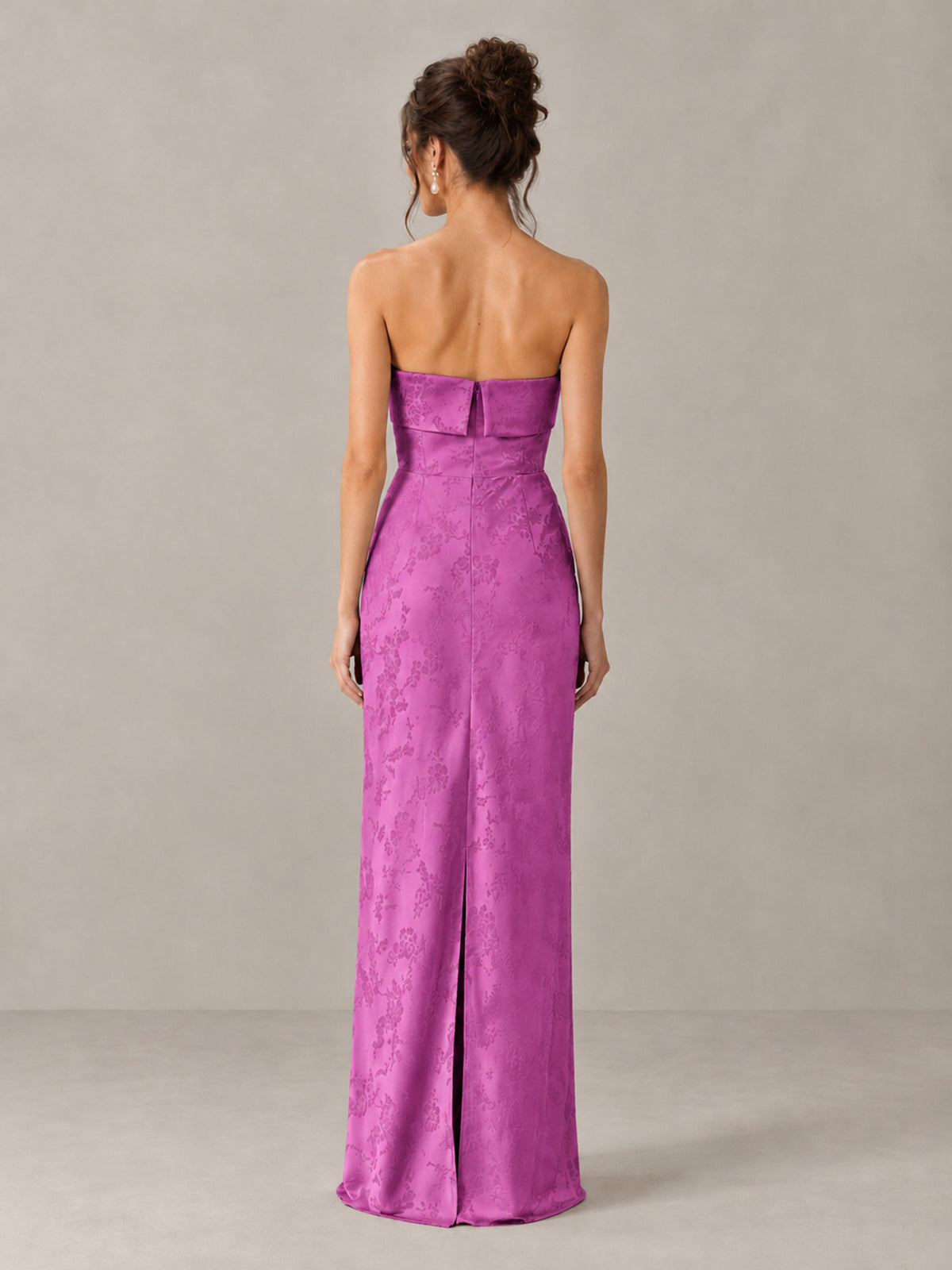 BOLODOO Fuchsia Strapless Floral Bridesmaid Dress - Fuchsia - Fuchsia_2