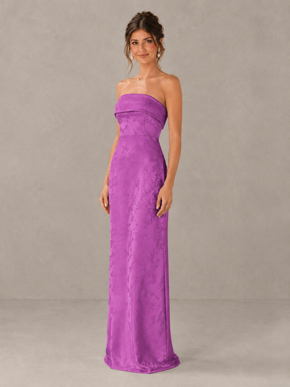 BOLODOO Fuchsia Strapless Floral Bridesmaid Dress - Fuchsia - Fuchsia_4