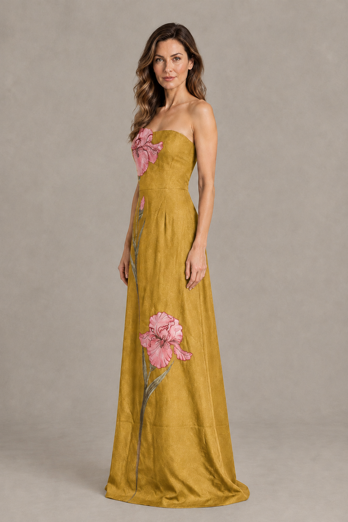 BOLODOO Gold Strapless Floral Mother of the Bride Gown - Gold - Gold_03