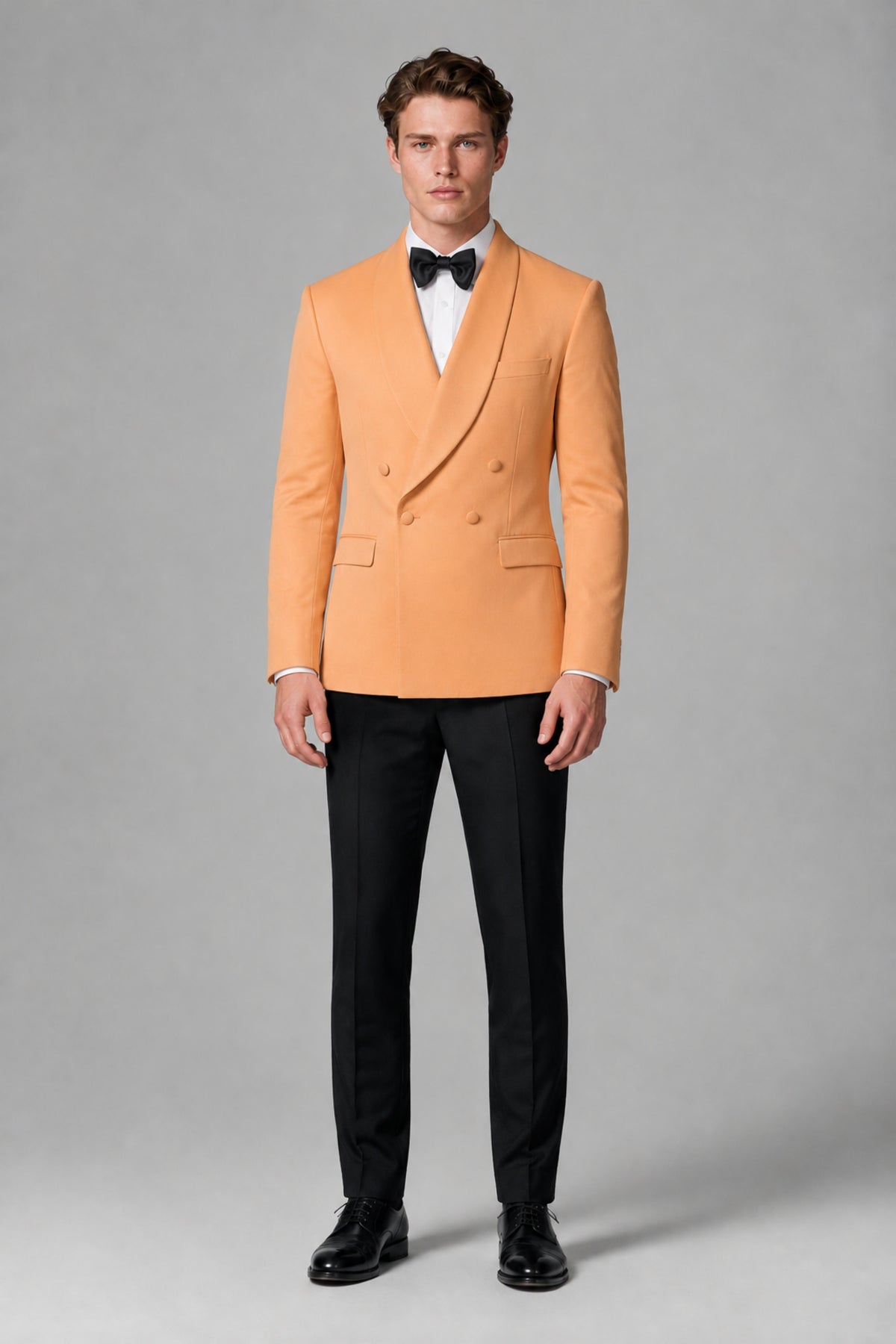 BOLODOO Men's Gold Double-Breasted Tuxedo Blazer – Shawl Lapel Formal Suit Jacket - Gold - Gold_2