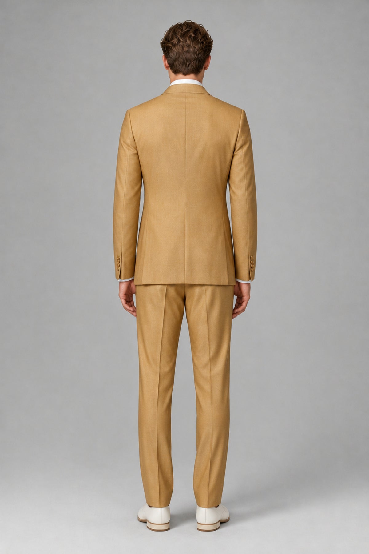 Bolodoo Men's Gold Wrap Tie-Waist Two-Piece Suit – Jacket & Trousers - Gold - Gold_3