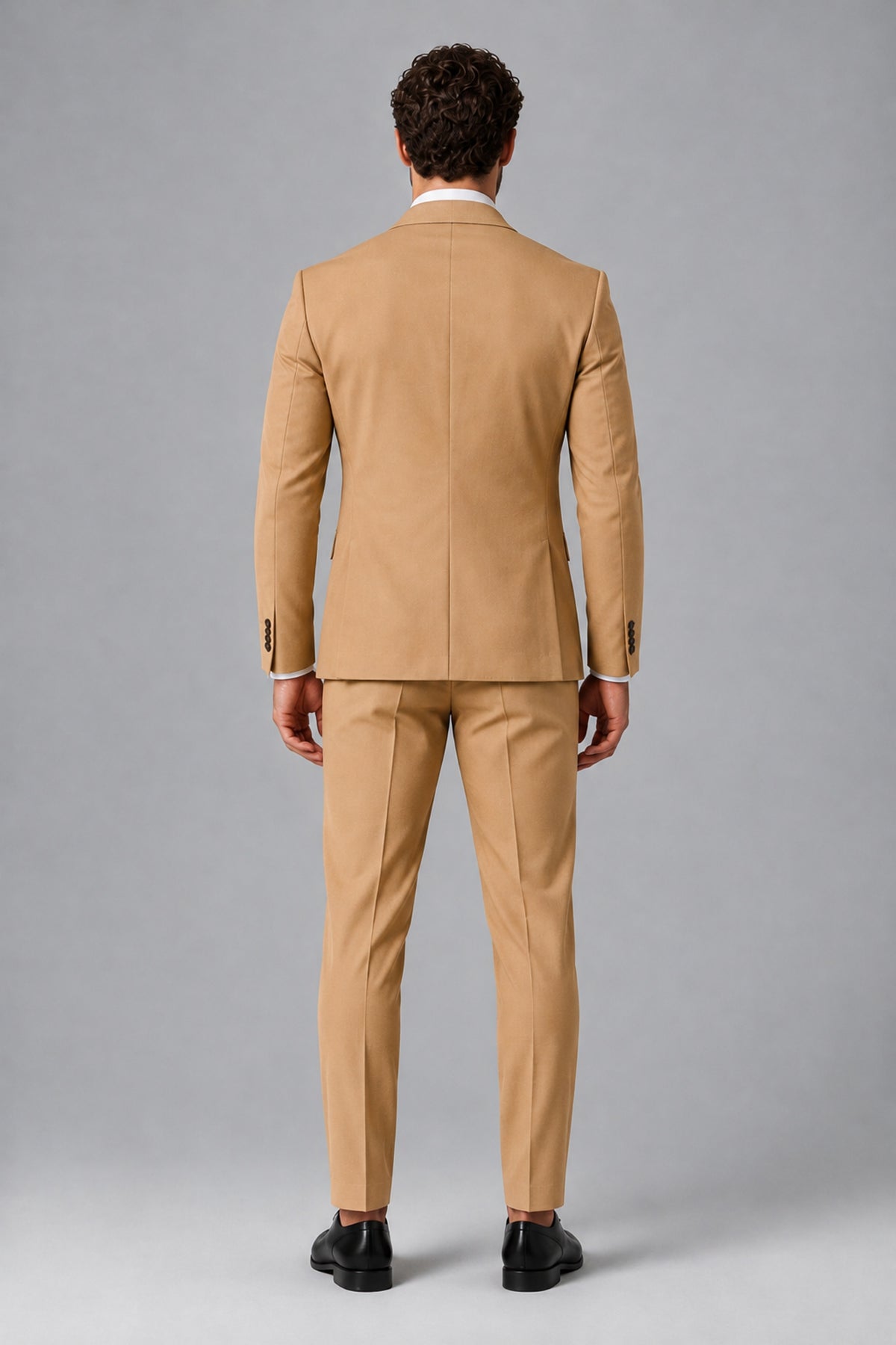 Bolodoo Men's Gold Two-Piece Suit with Notch-Lapel Jacket & Trousers - Gold - Gold_3