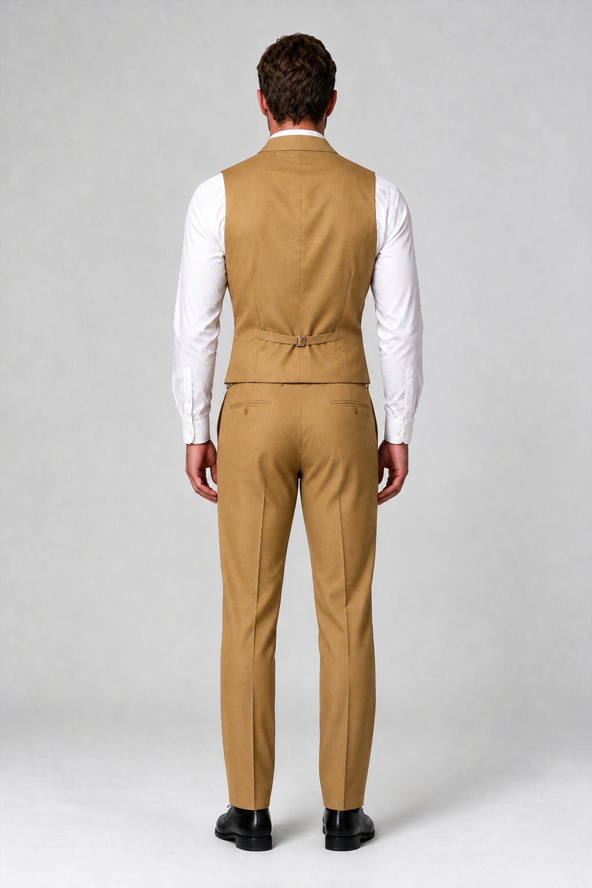Bolodoo Men's Gold Double-Breasted Vest and Pants 2-Piece Suit - Gold - Gold_3