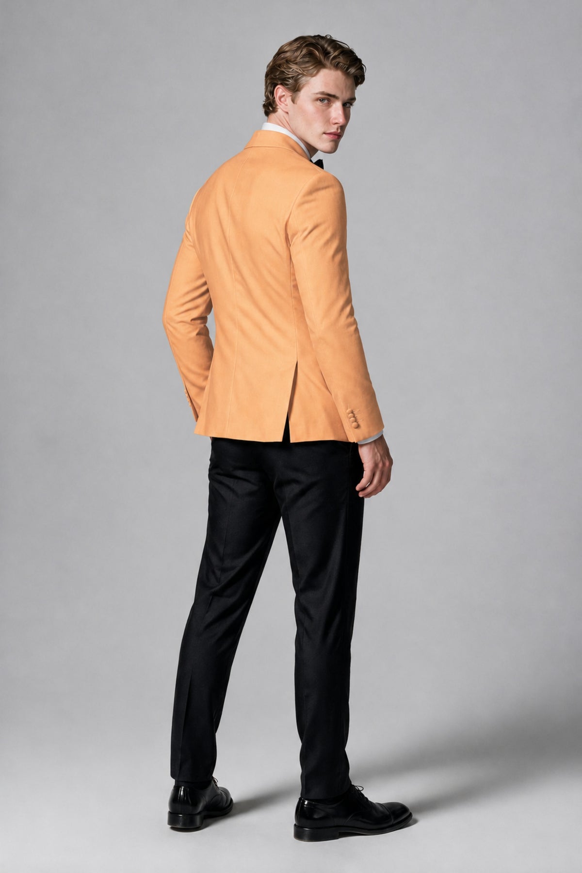 BOLODOO Men's Gold Double-Breasted Tuxedo Blazer – Shawl Lapel Formal Suit Jacket - Gold - Gold_3