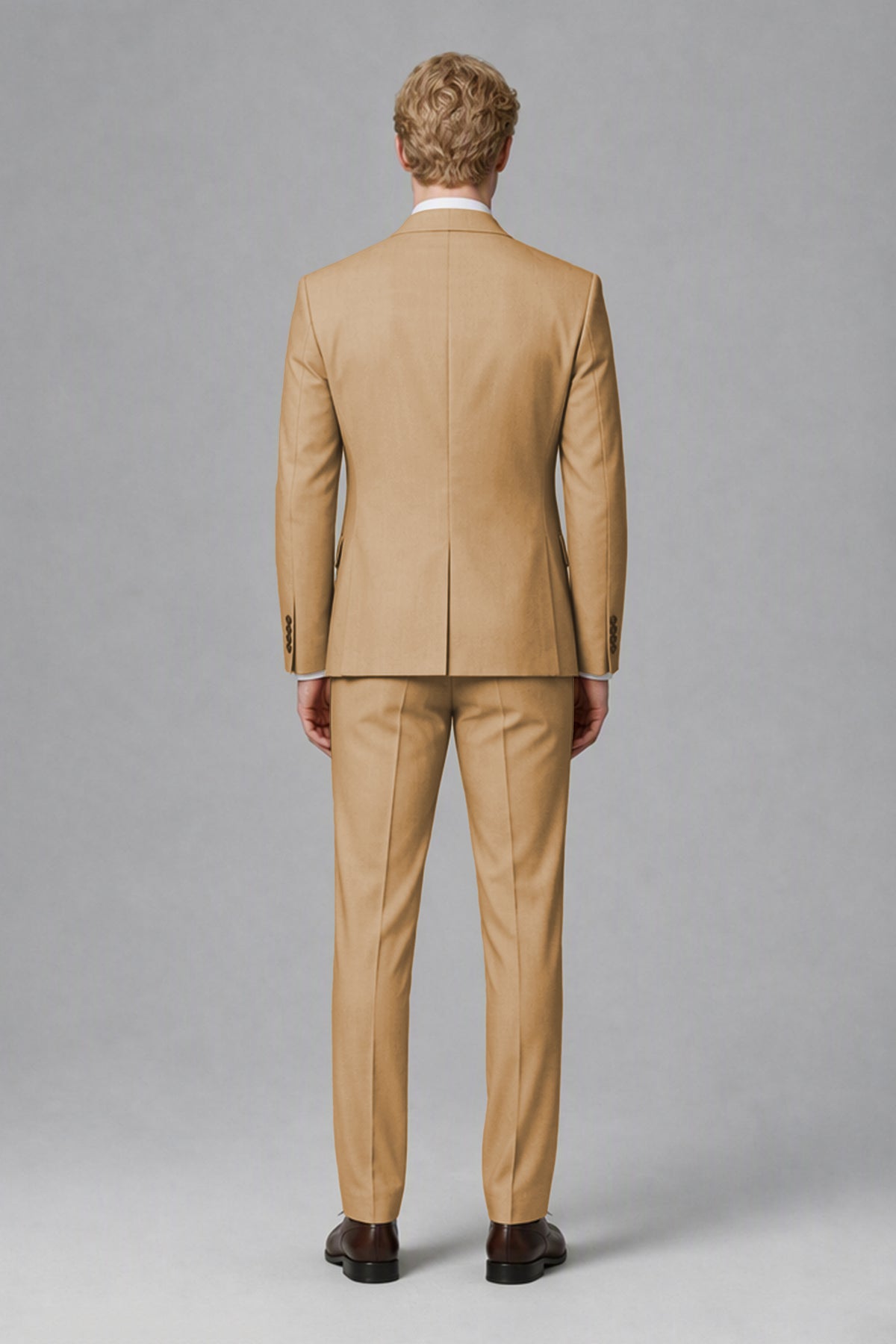 BOLODOO Men's Gold Two-Piece Wedding Suit – Jacket & Trousers - Gold