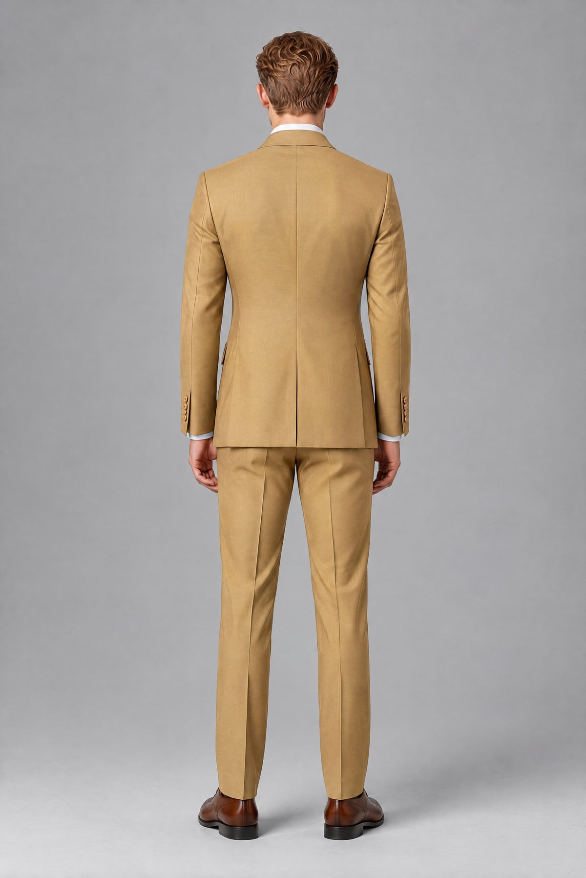 Bolodoo Men's Gold Double-Breasted 2-Piece Wedding Suit - Gold - Gold (3)