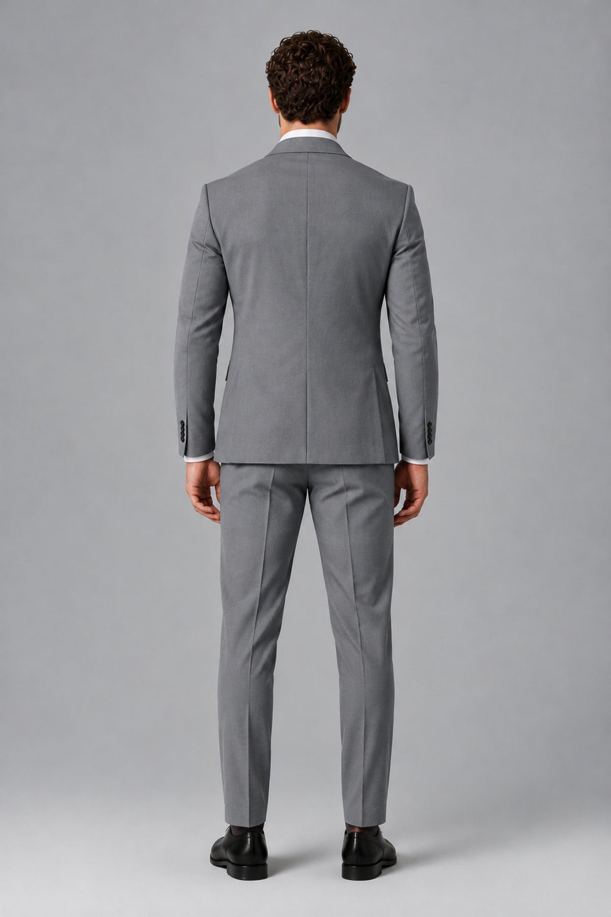 Bolodoo Men's Gray Two-Piece Suit with Notch-Lapel Jacket & Trousers - Gray - Gray_3