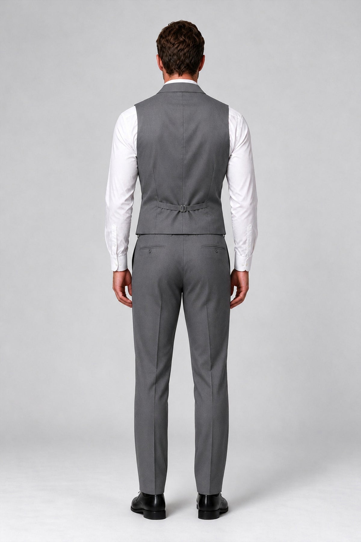 Bolodoo Men's Gray Double-Breasted Vest and Pants 2-Piece Suit - Gray - Gray_3