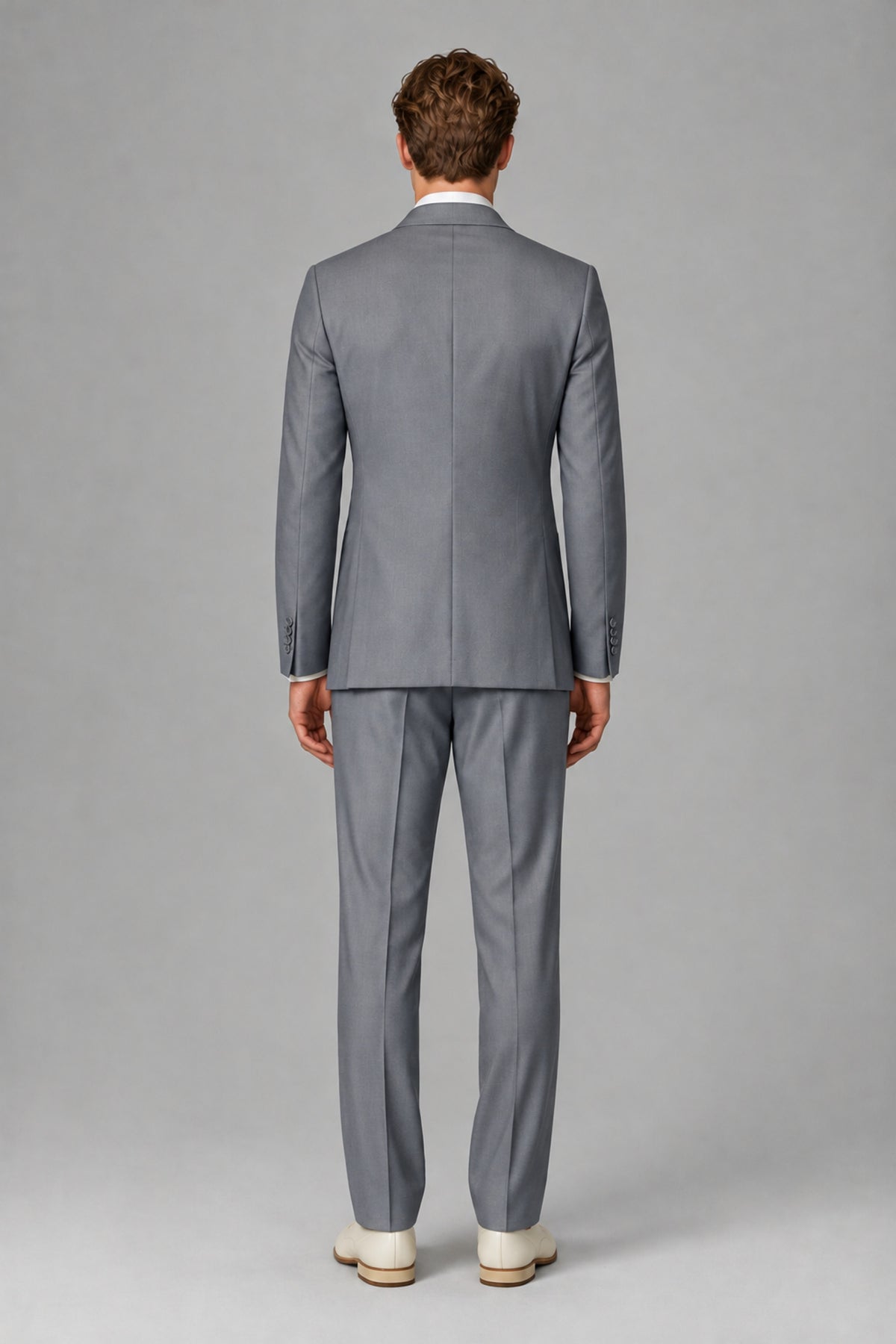 Bolodoo Men's Gray Wrap Tie-Waist Two-Piece Suit – Jacket & Trousers - Gray - Gray_3