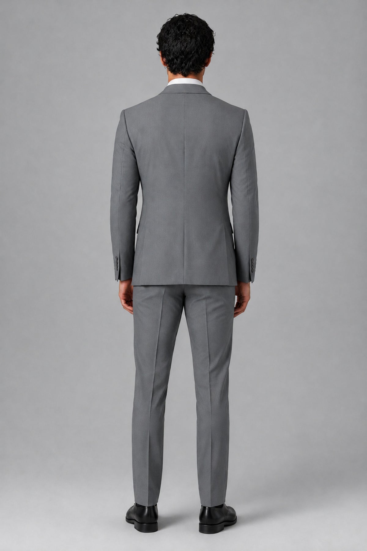 Bolodoo Men's Gray 2-Piece Suit – Notch Lapel Jacket & Trousers - Gray - Gray_4