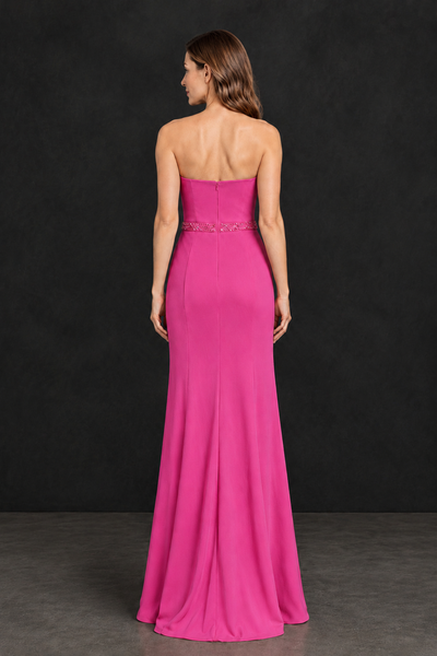 BOLODOO Hot Pink Strapless Mother of the Bride Dress with 3D Floral Appliques - Hot Pink - Hot_Pink_2
