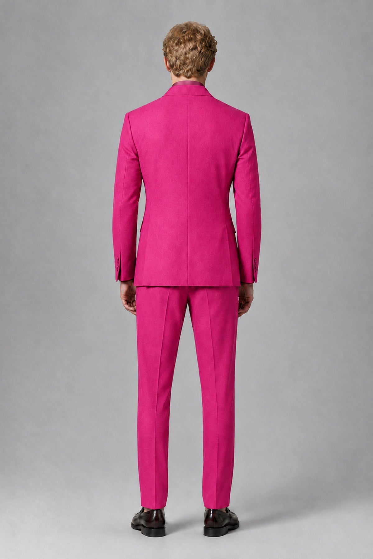 BOLODOO Men's Hot Pink Double-Breasted Two-Piece Suit – Jacket & Trousers - Hot Pink