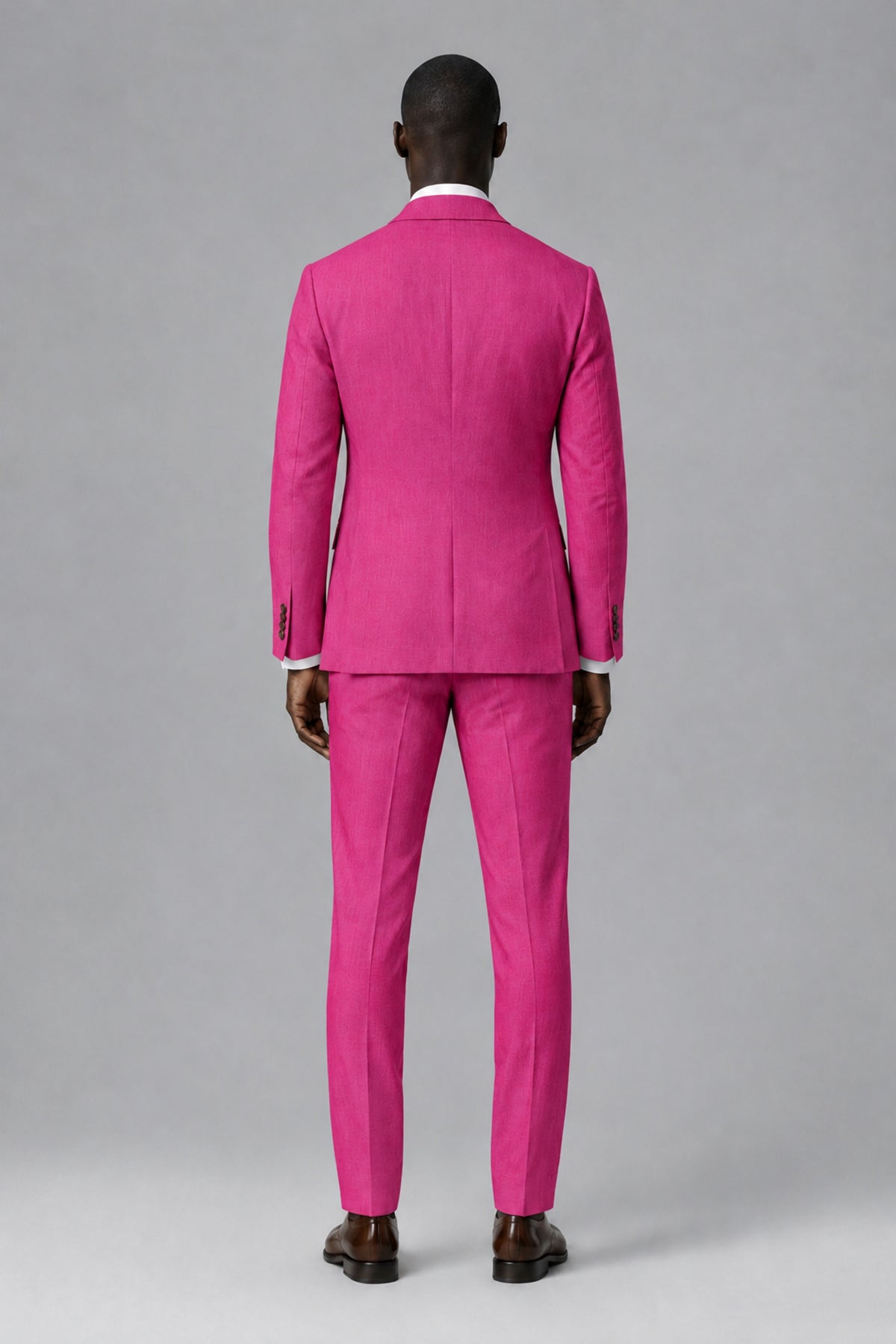 Men's Hot Pink Two-Piece Notch Lapel Suit - Hot Pink - Hot Pink_3