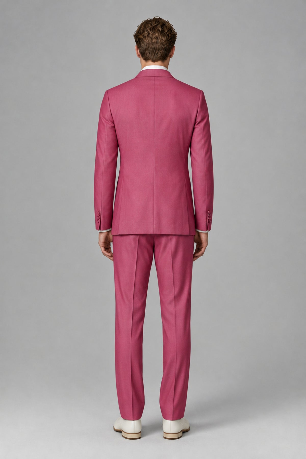 Bolodoo Men's Hot Pink Wrap Tie-Waist Two-Piece Suit – Jacket & Trousers - Hot Pink - Hot Pink_3