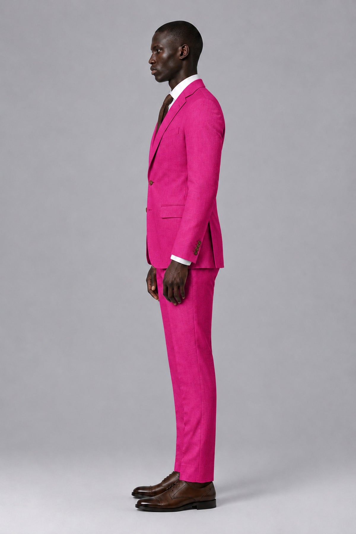 Men's Hot Pink Two-Piece Notch Lapel Suit - Hot Pink - Hot Pink_4