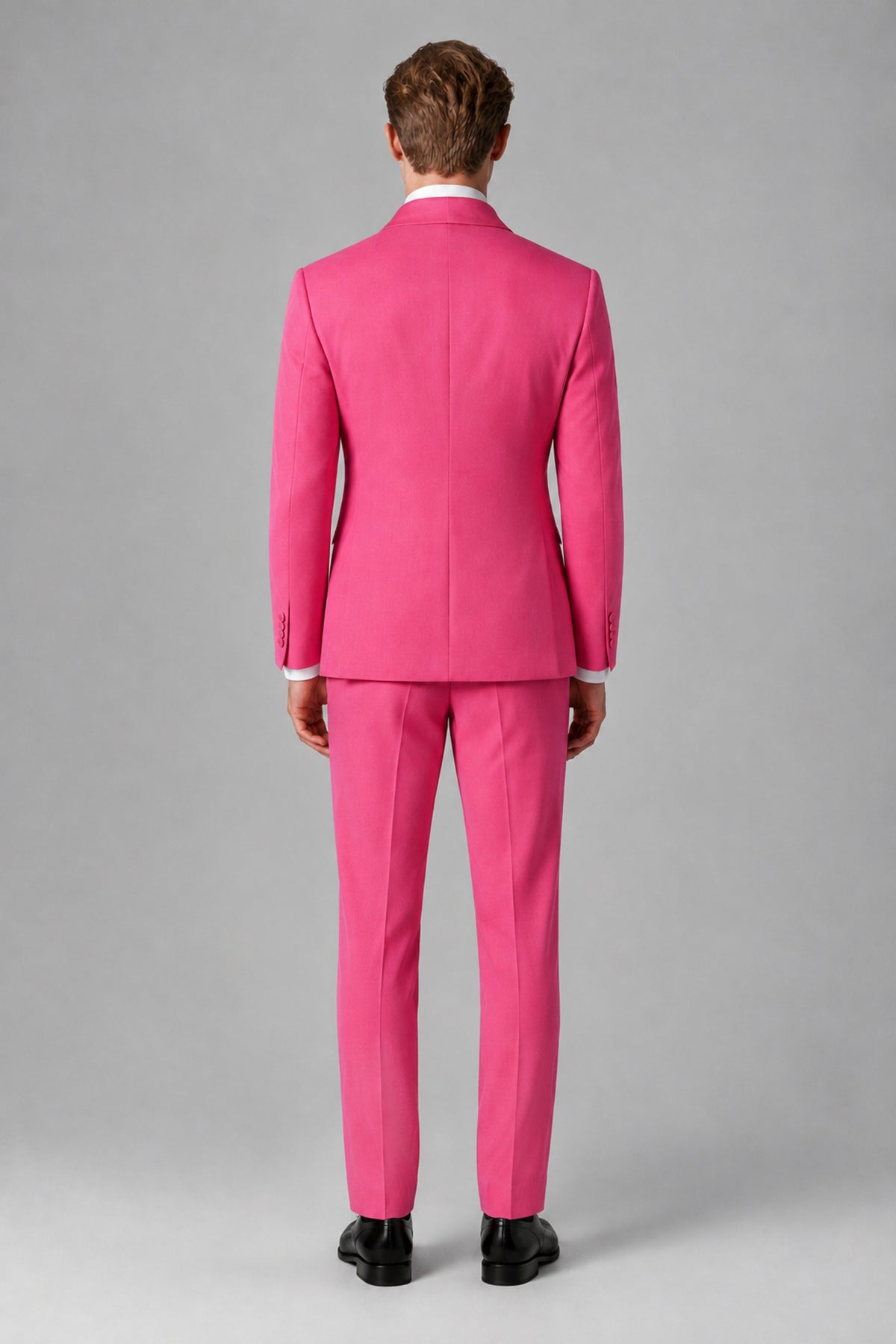 Bolodoo Men's Hot Pink Shawl Lapel 2-Piece Tuxedo Suit – Jacket & Trousers - Hot Pink - Hot Pink (4)