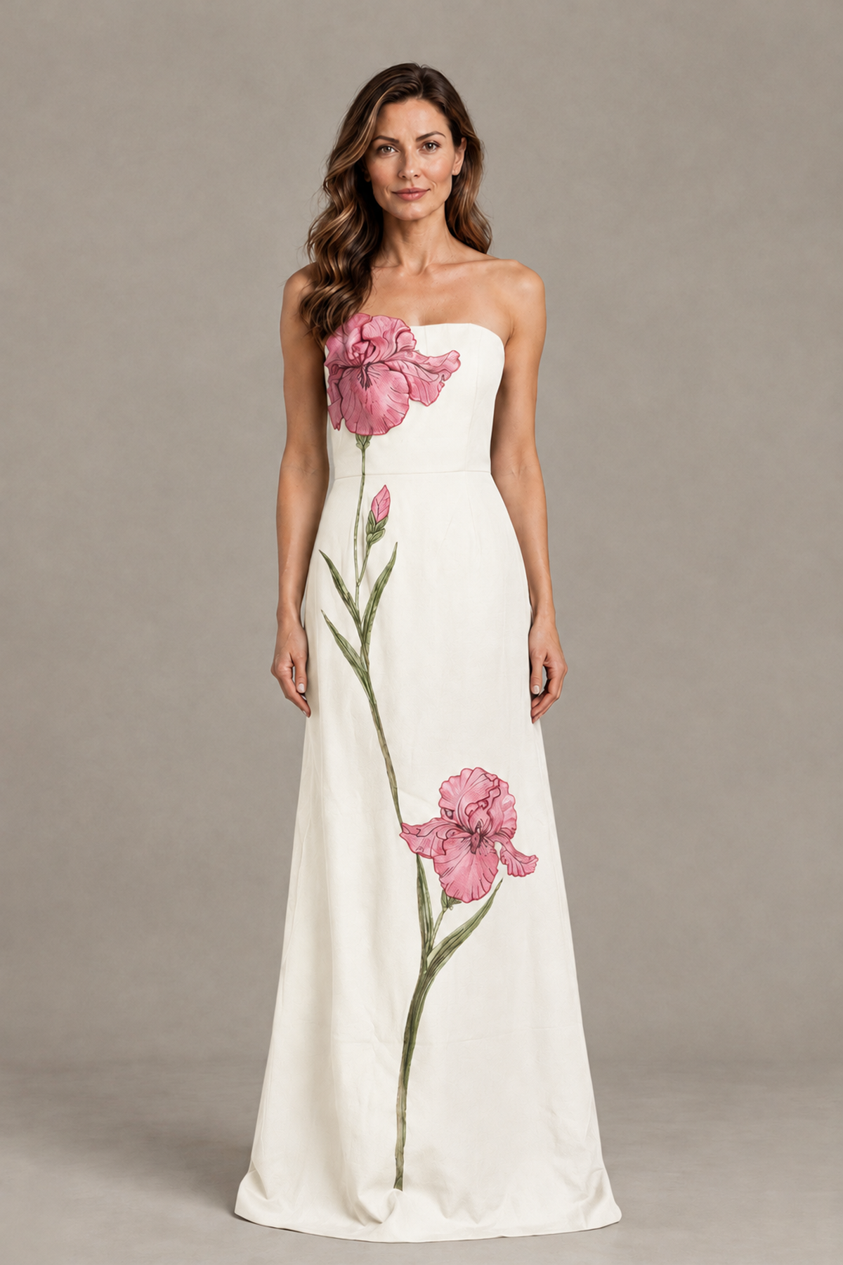 BOLODOO Ivory Strapless Floral Mother of the Bride Gown - Ivory - Ivory_01