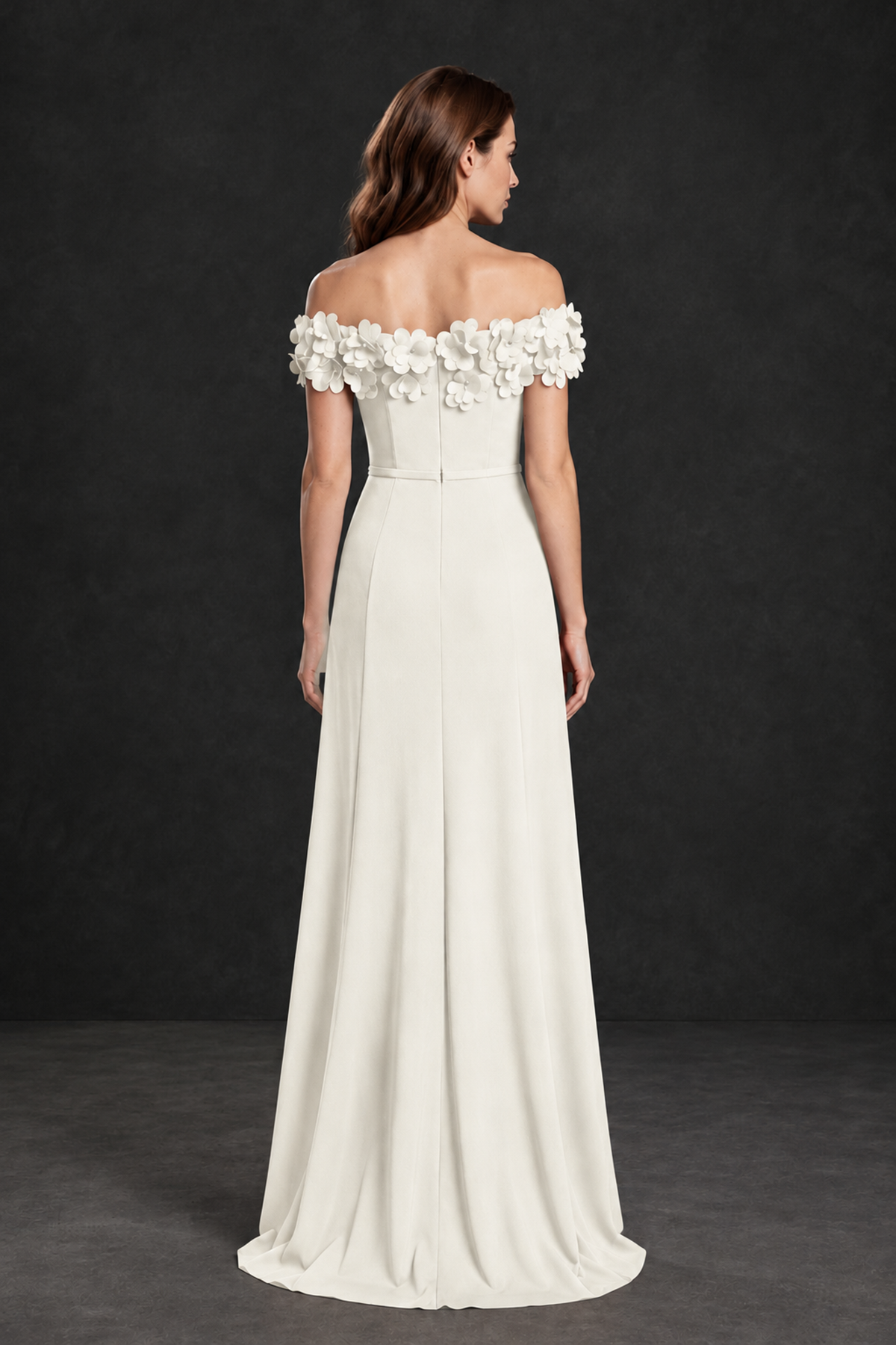 BOLODOO Ivory Off-the-Shoulder Mother of the Bride Dress with Floral Appliques - Ivory - Ivory_02