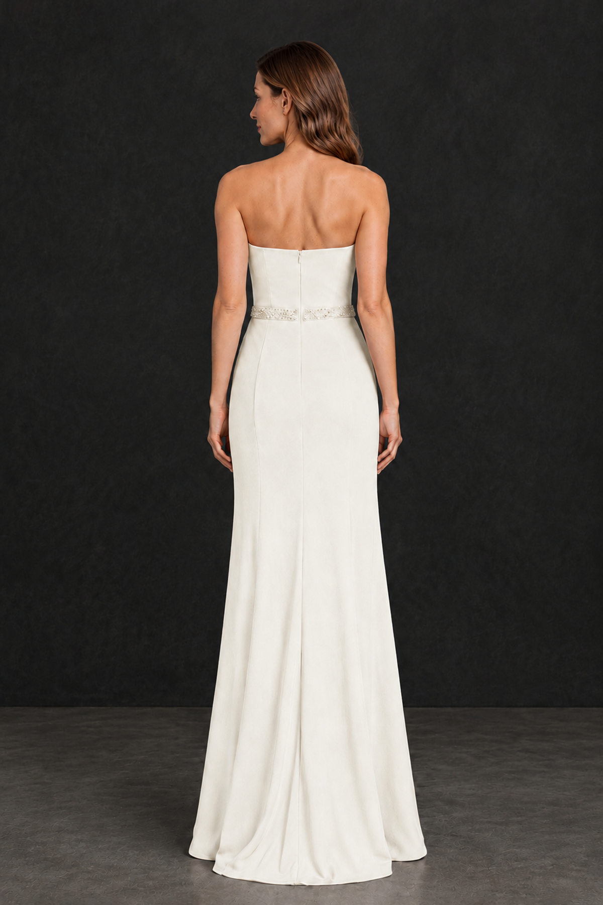 BOLODOO Ivory Strapless Mother of the Bride Dress with 3D Floral Appliques - Ivory - Ivory_2