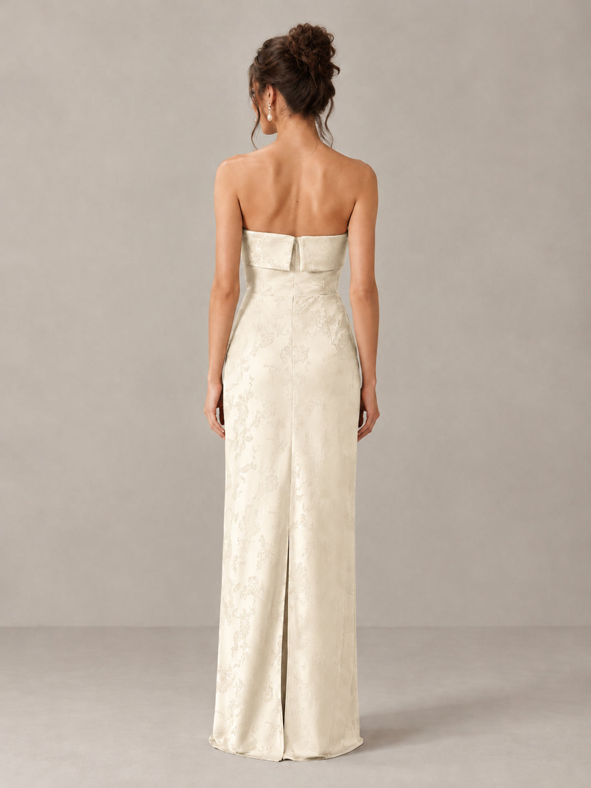 BOLODOO Ivory Strapless Floral Bridesmaid Dress - Ivory - Ivory_2