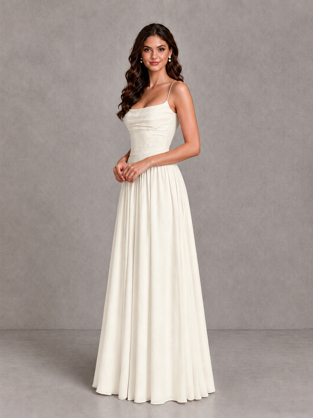 BOLODOO Ivory Lace-Up Back A-Line Bridesmaid Dress - Ivory - Ivory_3
