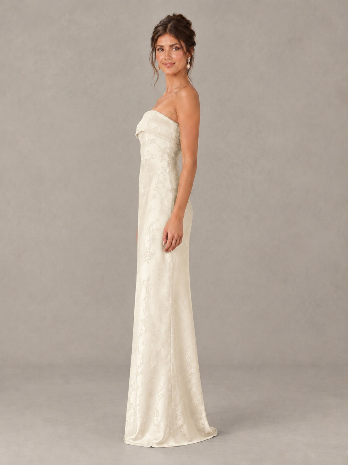BOLODOO Ivory Strapless Floral Bridesmaid Dress - Ivory - Ivory_3