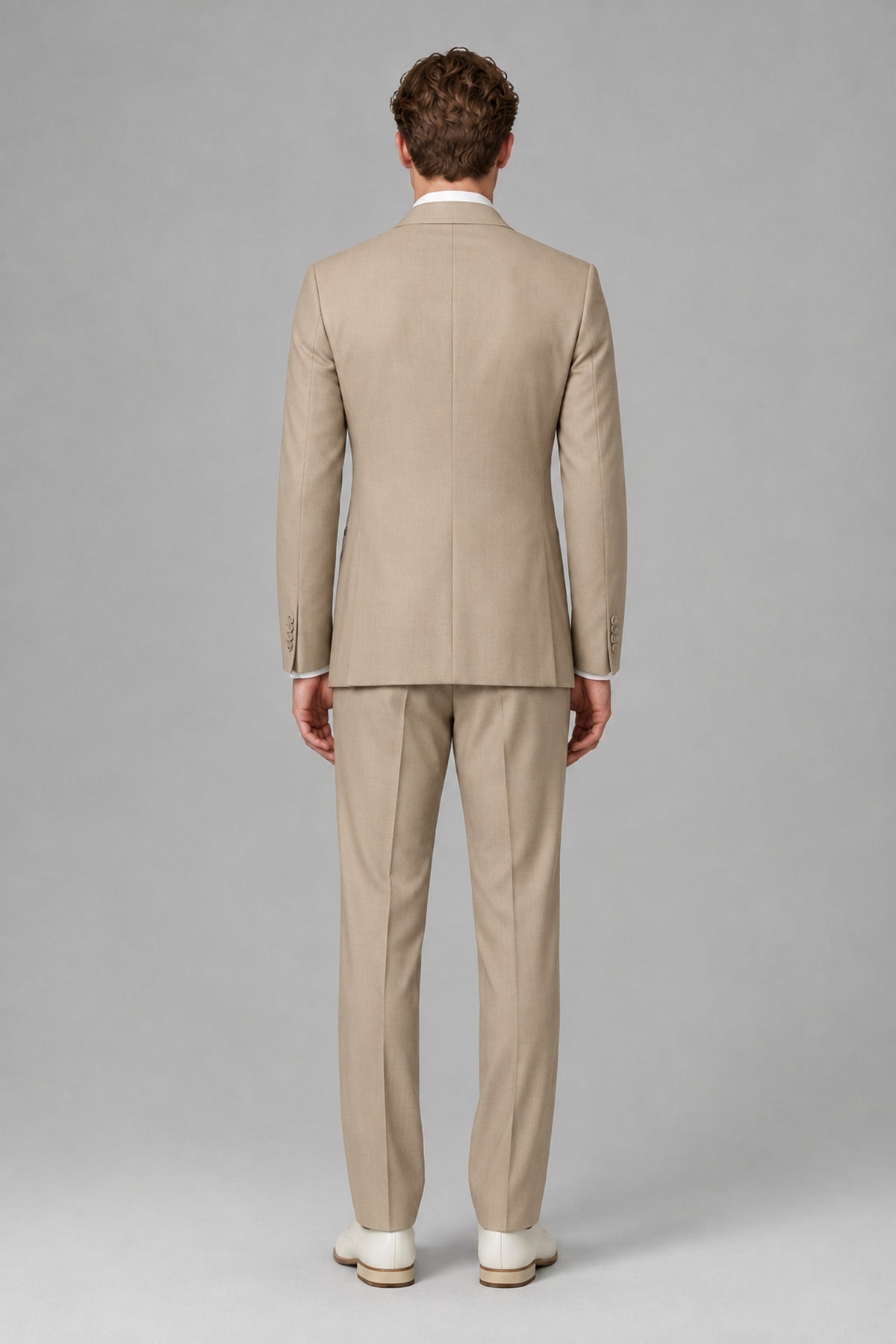 Bolodoo Men's Khaki Wrap Tie-Waist Two-Piece Suit – Jacket & Trousers - Khaki - Khaki_3